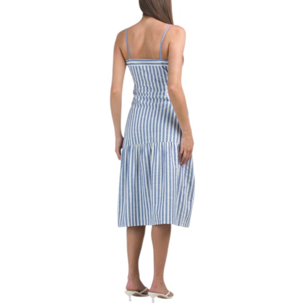 NATION Made In Portugal Luciana Stripe Single Tier Dress - Picture 2 of 5